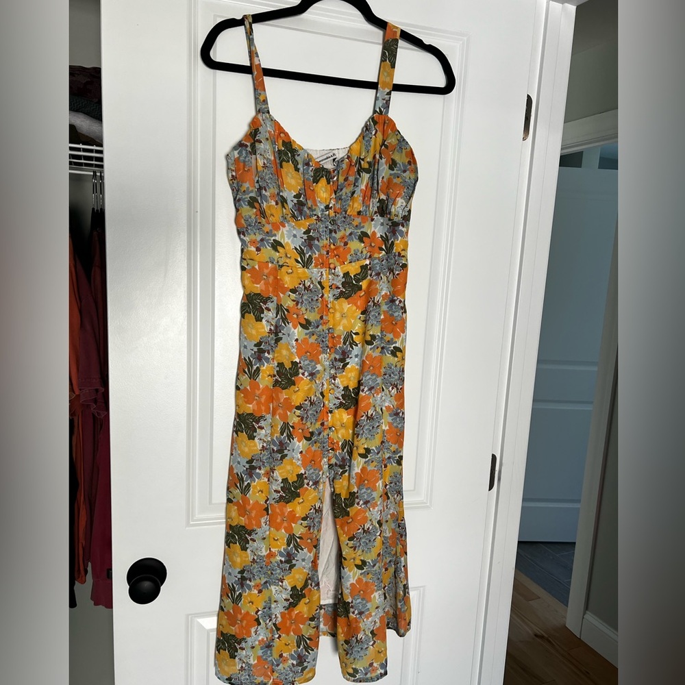 Abercrombie & Fitch Orange Yellow Floral Jumpsuit